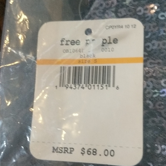 FREE PEOPLE NWT - black cami with sequins … - Picture 12 of 12